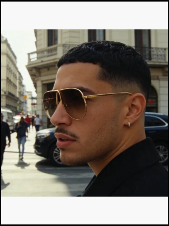 Oversized Aviator Sunglasses Gold Metal UV Protection Driving Fishing